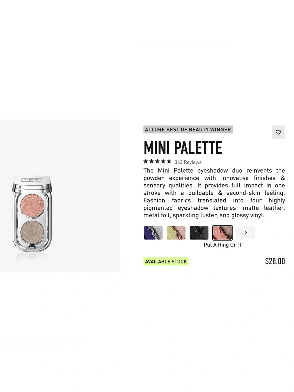 Rabanne Mini Eyeshadow Palette Duos, Set of 3 (LIKE NEW)